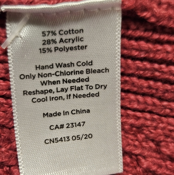 Talbots mock neck pink knit sweater with button size L - Picture 8 of 10